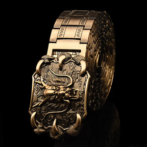 Ceinture métallique motif dragon boucle dorée - vue 9