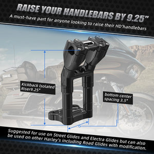 Rehausseur de Guidon Kickback 9,25" pour Harley Street Glide, Tri Glide, Ultra Limited, Electra Glide – photo 3/7
