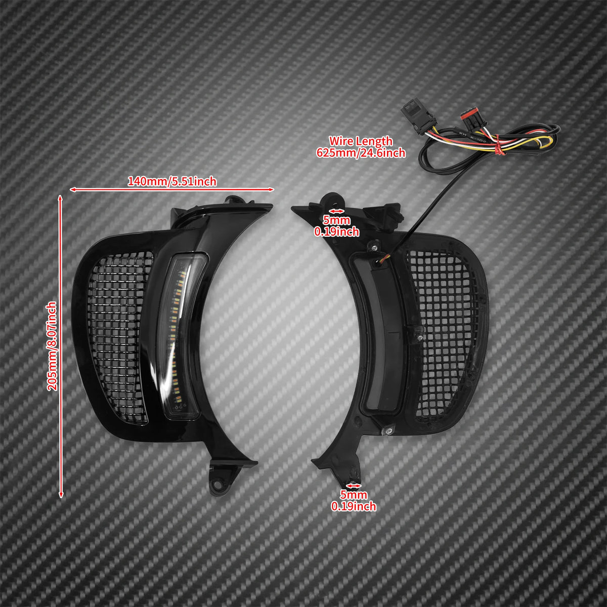 Inserts LED de Ventilation Phare (Veilleuse + Clignotant) - Harley-Davidson Touring Road Glide FLTRX 2015-2023 – photo 6/8