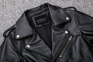 Blouson en cuir moto homme zip asymétrique - vue - vue 5