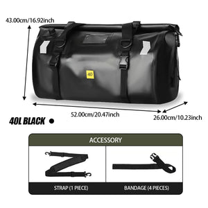 Sac de selle arrière noir étanche pour moto - vue 7