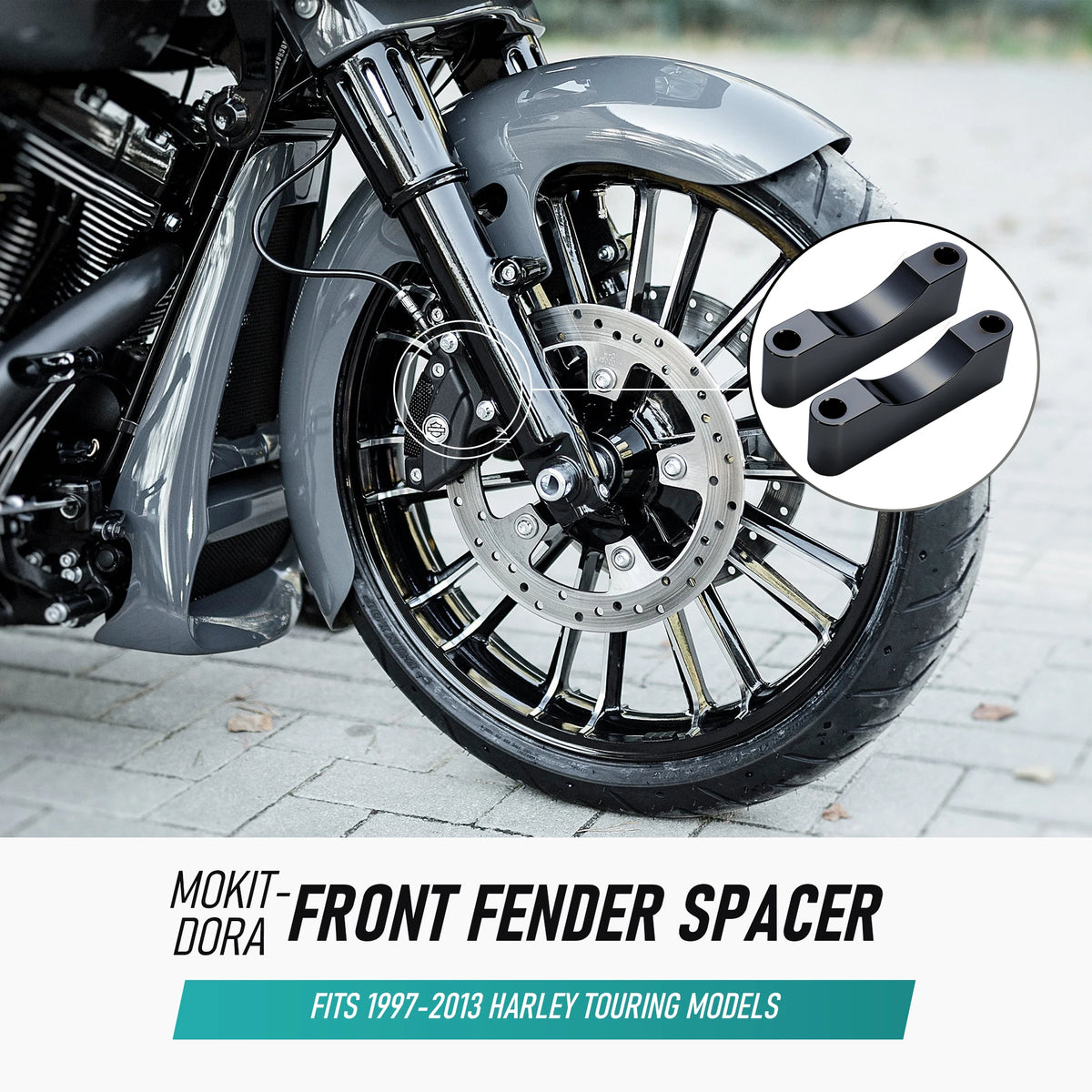 Support d'écartement pour garde-boue avant enveloppant 21/23/26 pouces - Harley-Davidson Touring 1997-2013 – photo 2/7