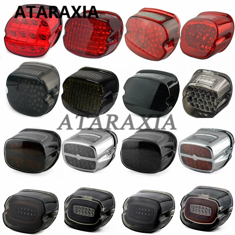 Feu arrière LED vintage rond noir style bobtail pour Harley-Davidson - vue 1