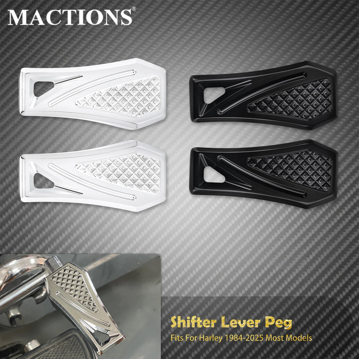 Pointes de Sélecteur (Shifter Pegs) en Aluminium Billet - Harley-Davidson Tous Modèles 1984-2025 – photo 1/8