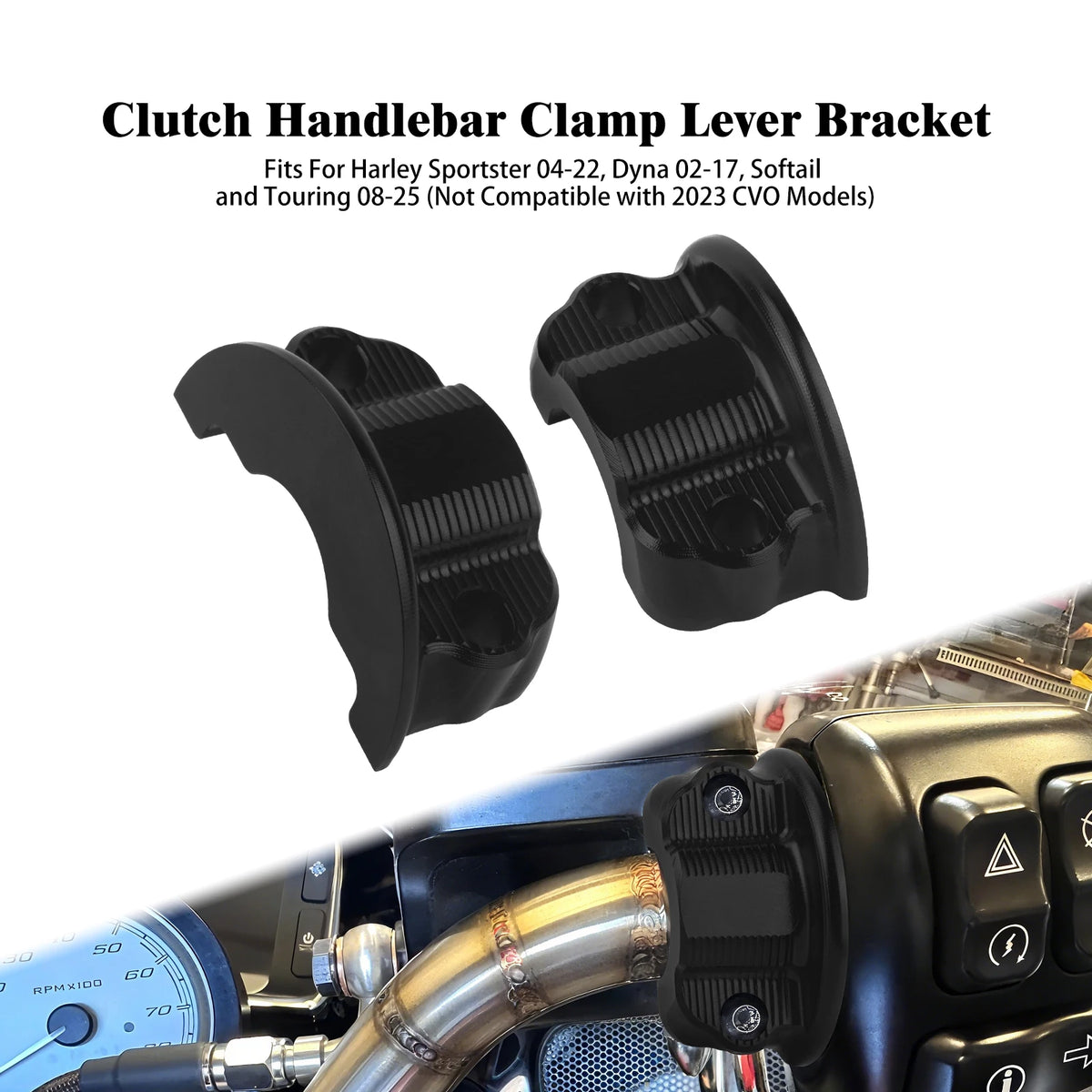Cache de collier de maître-cylindre noir pour guidon de Harley-Davidson - vue 9