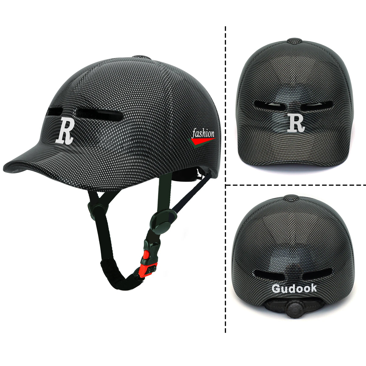 Casque de vélo forme casquette, vue de profil - vue 1