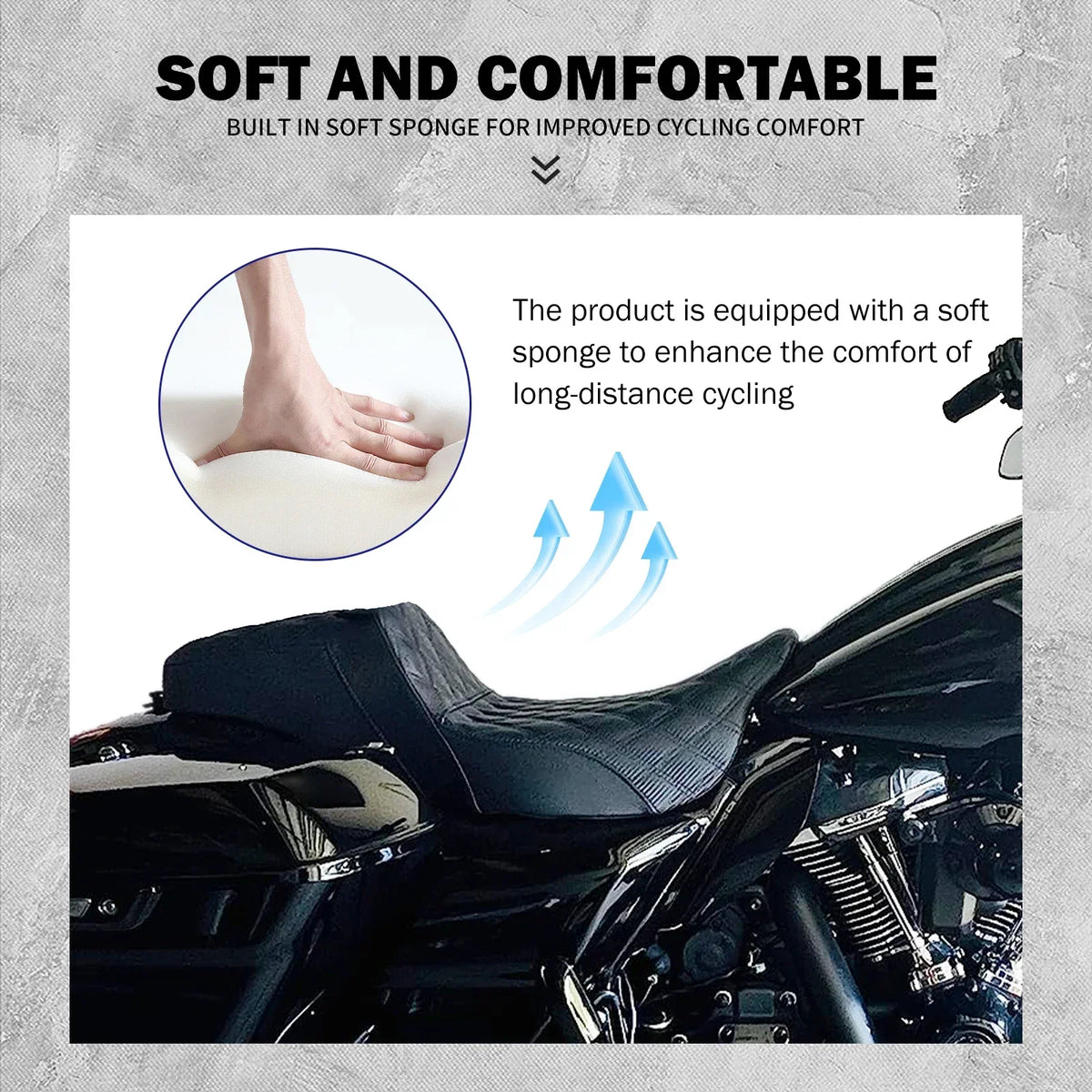 Selle deux places pilote/passager en similicuir - Harley Touring Road Glide, FLHT, FLHR, FLHX 2009-2025 – photo 4/6