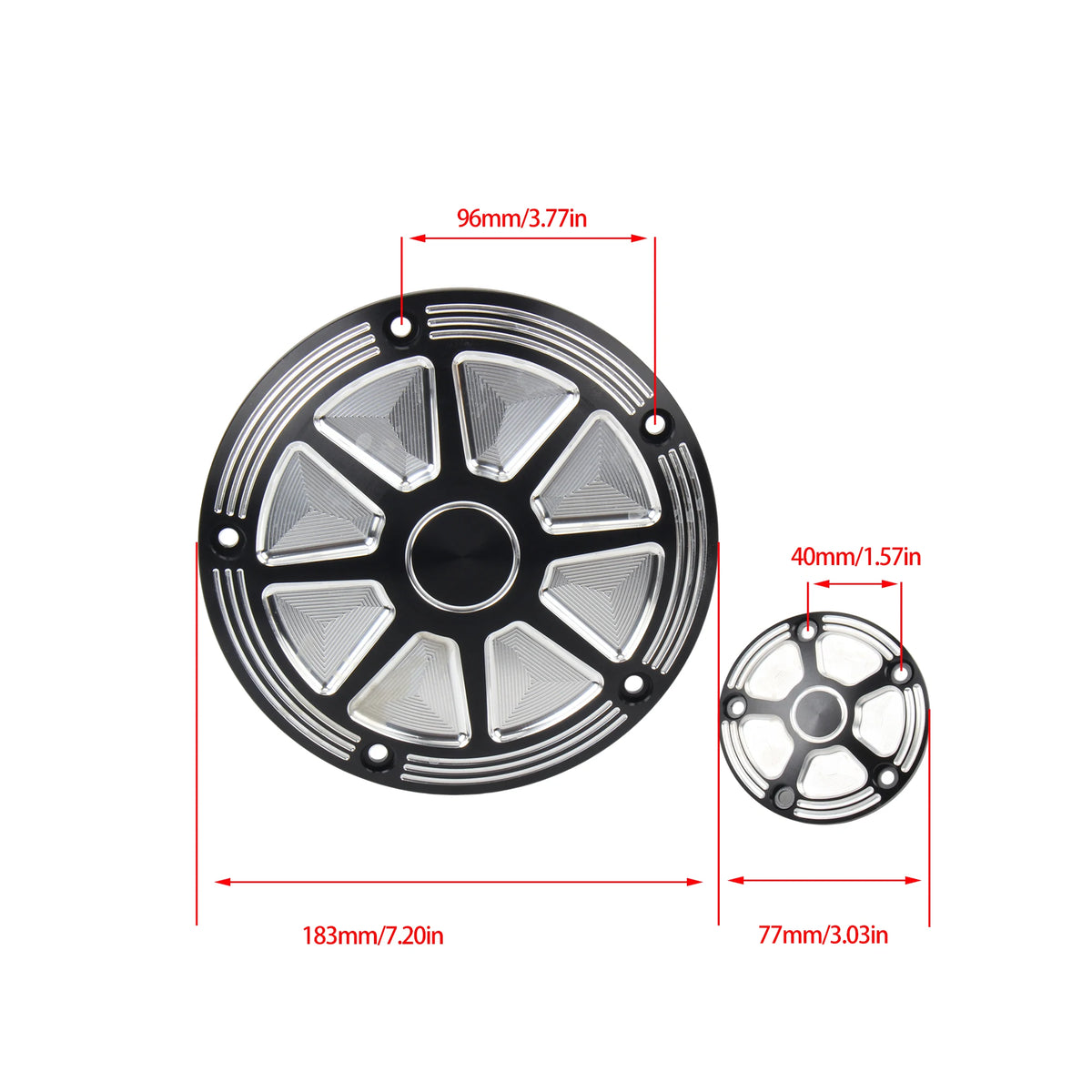 Derby cover noir usiné pour Harley Touring Softail Dyna - vue 5