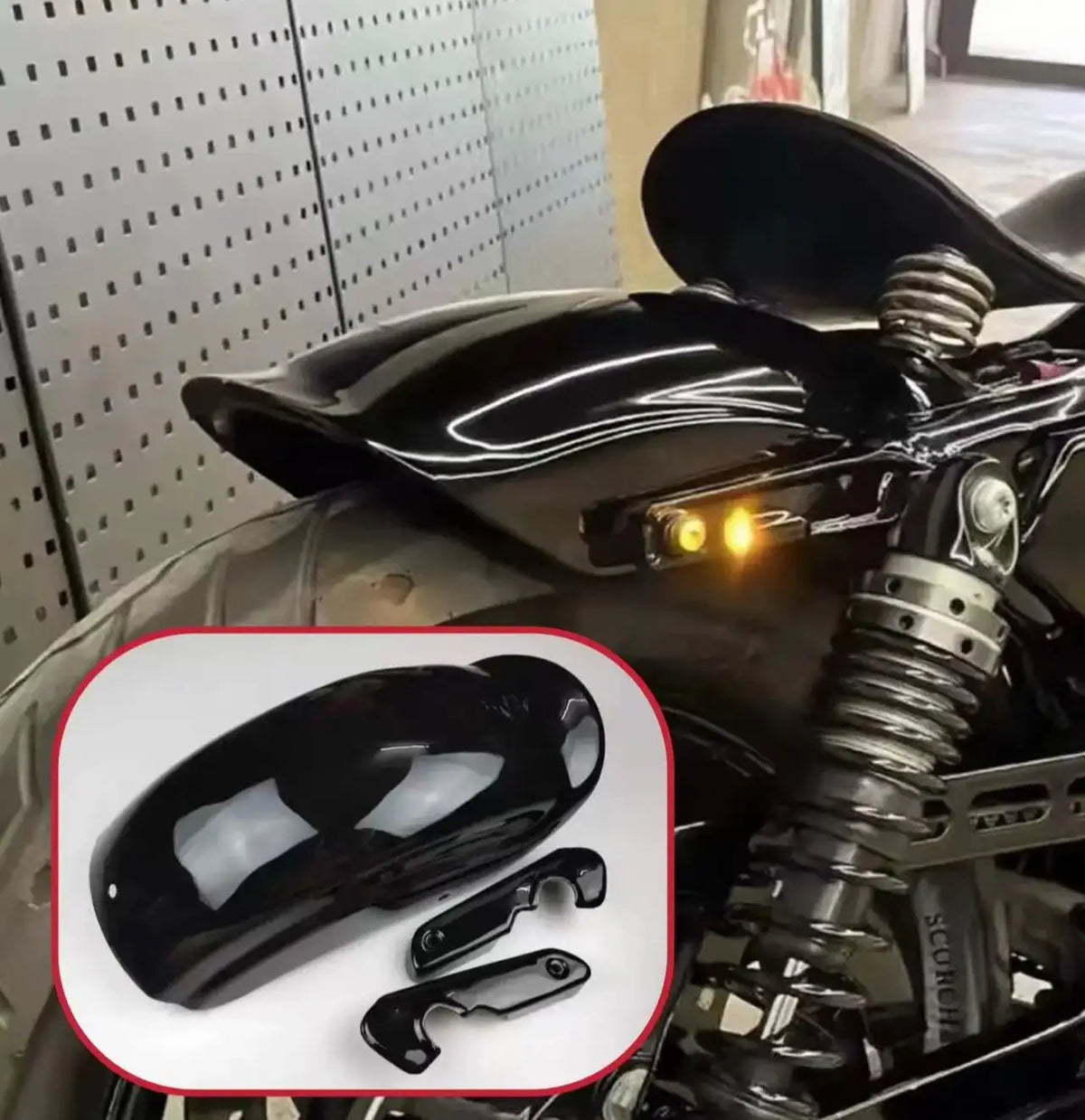 Support de garde-boue arrière noir pour Harley-Davidson Sportster - vue 1