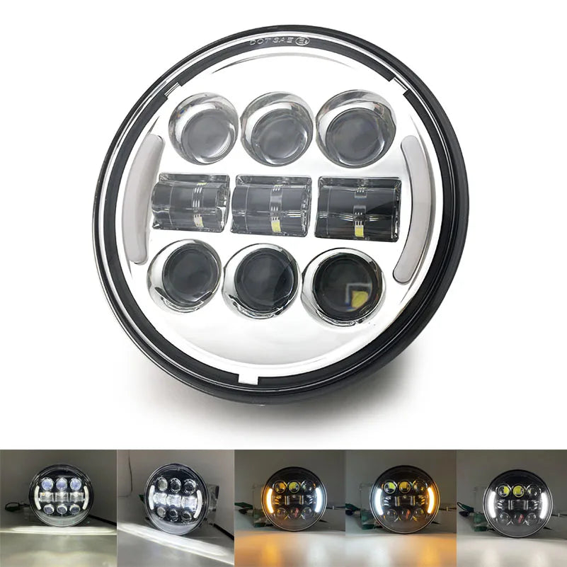 Phare LED noir 5,75 pouces avec feu de jour 40W pour Harley Sportster 883 et XL883 - vue 28