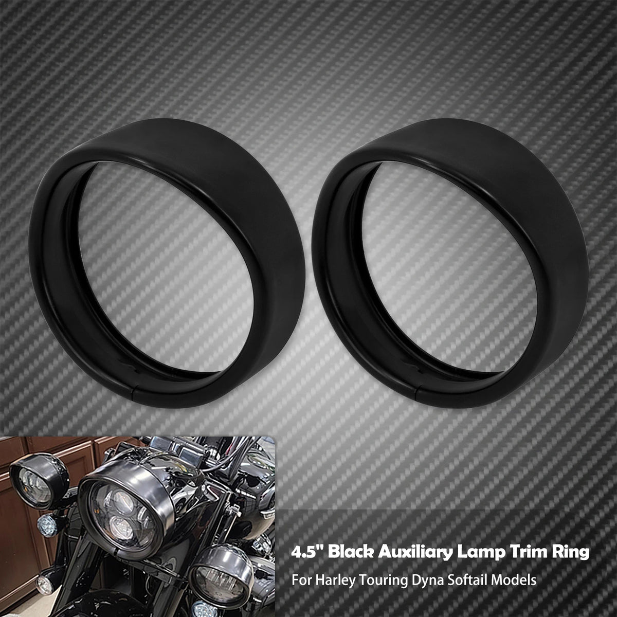 Anneaux de Finition Chromés pour Feux Additionnels 4,5" - Harley-Davidson Touring – photo 7/9