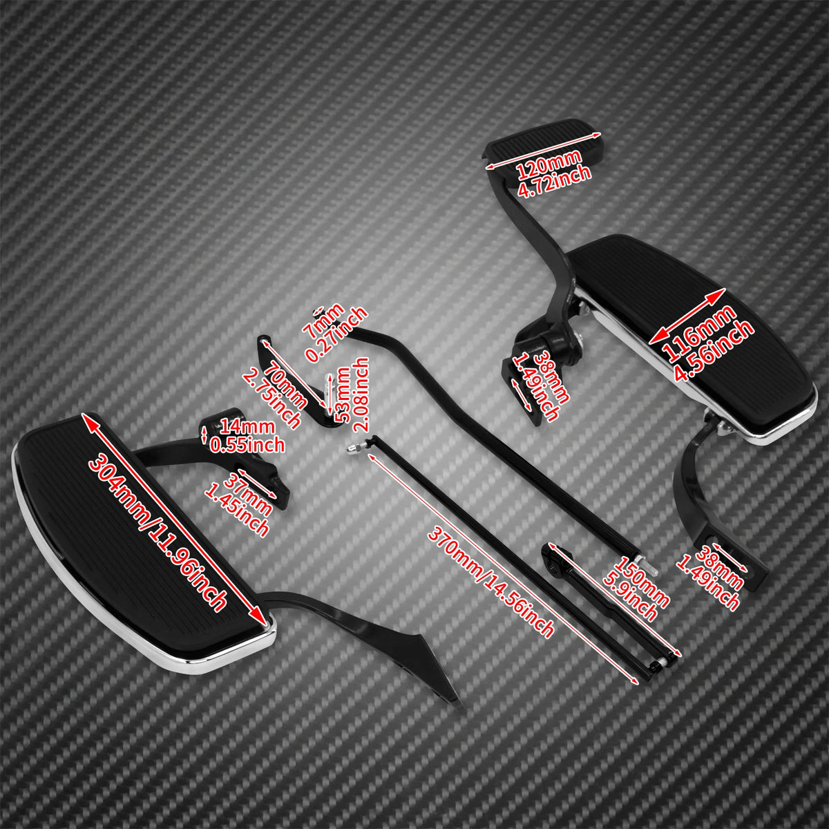 Kit de commandes avancées noires avec repose-pieds plancher pour Harley Dyna Low Rider, Street Bob et Super Glide 2006-2017 – photo 6/7