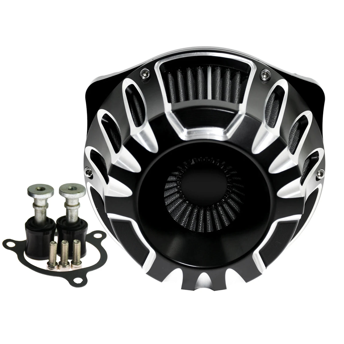 Filtre à air CNC chromé à cornet apparent pour moto Harley-Davidson - vue 12
