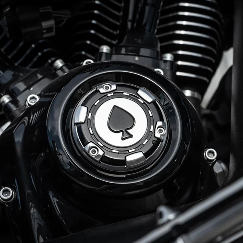Cache de Distributeur (Timer Cover) Design Pique Noire pour Harley M8 Softail et Touring – photo 4/9