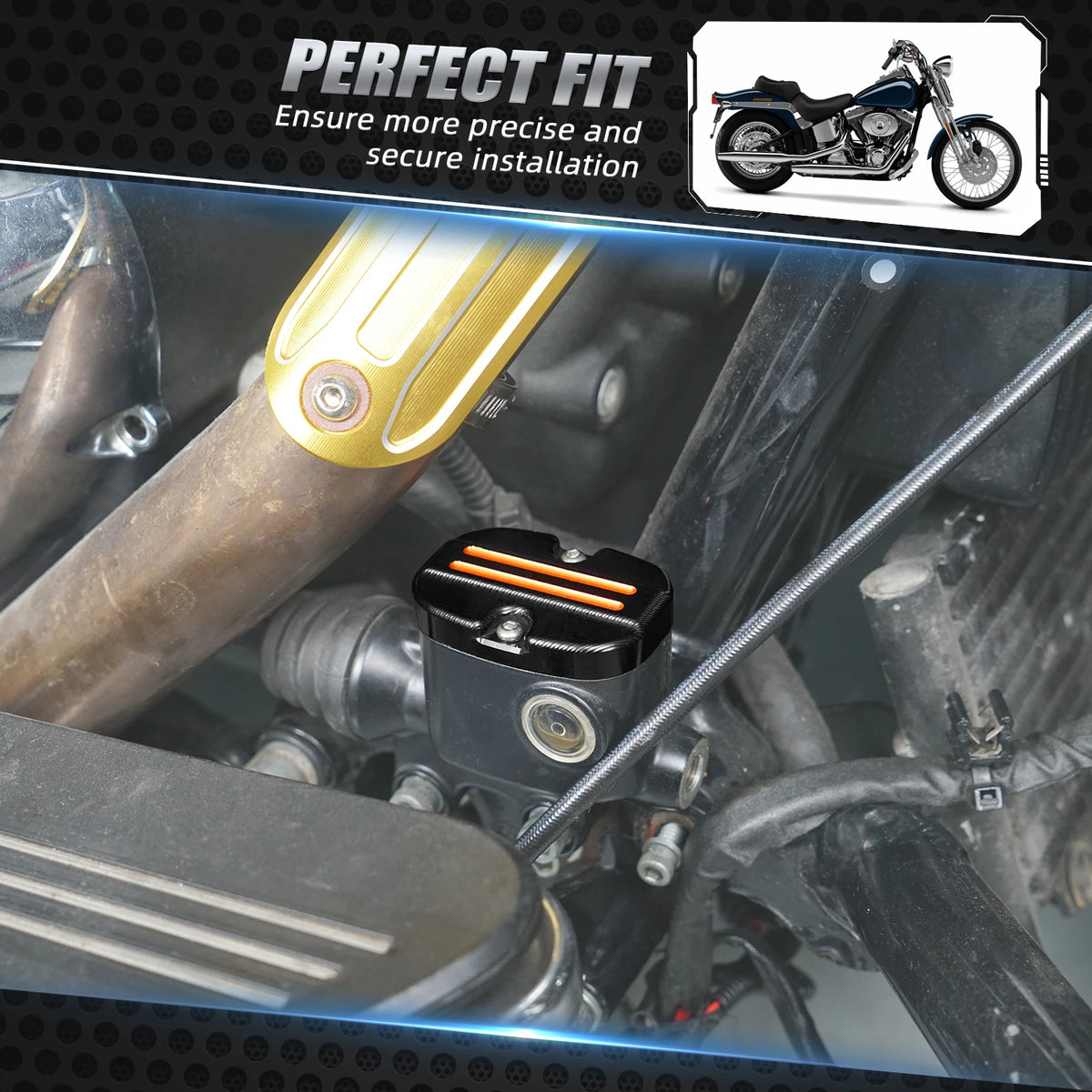 Cache de Maître-Cylindre de Frein Arrière Aluminium - Harley-Davidson Street Glide, Road King, Road Glide 2008-2024 – photo 2/9