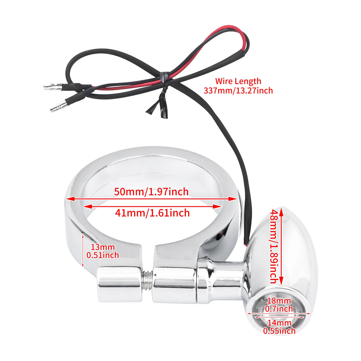 Paire de clignotants LED à collier de fourche pour moto - vue 6