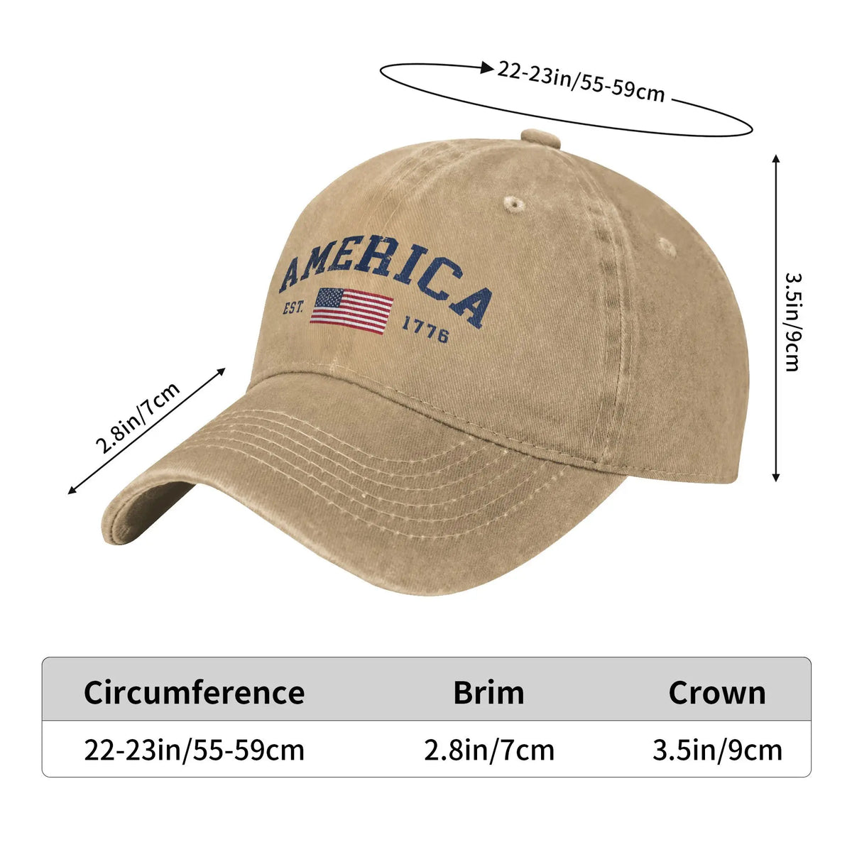 Casquette baseball drapeau américain - vue produit - vue 5