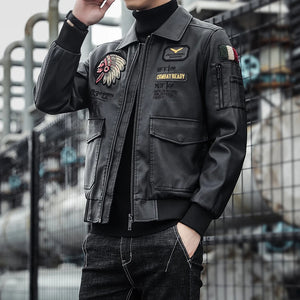 Blouson moto homme simili cuir vintage noir - vue - vue 9