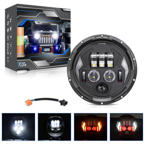 Phare LED 7 pouces noir pour Harley Touring - vue 6