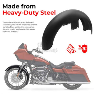 Garde-boue avant enveloppant en acier pour Harley Touring 19 pouces - vue 3