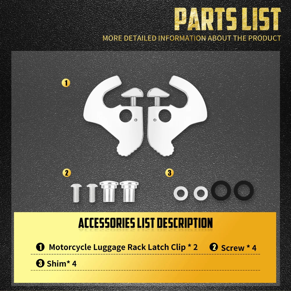 Kit de loquets de fixation rapide pour dossier sissy bar et porte-bagages détachable - Harley-Davidson – photo 6/8