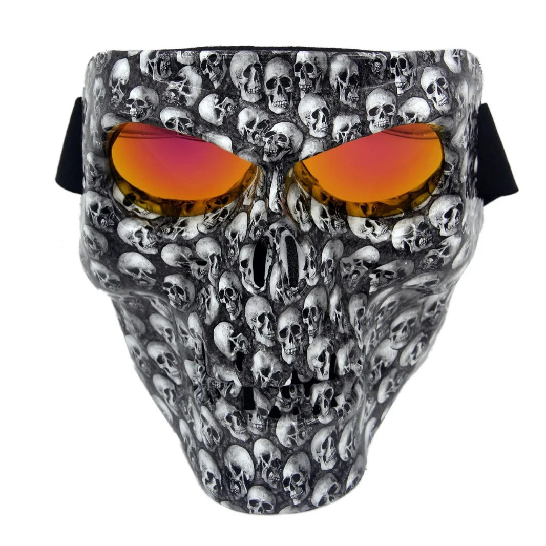 Masque tête de mort avec lunettes de protection intégrées pour moto - vue 3