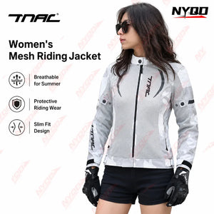 Blouson moto femme noir en tissu maillé - vue de face - vue 1