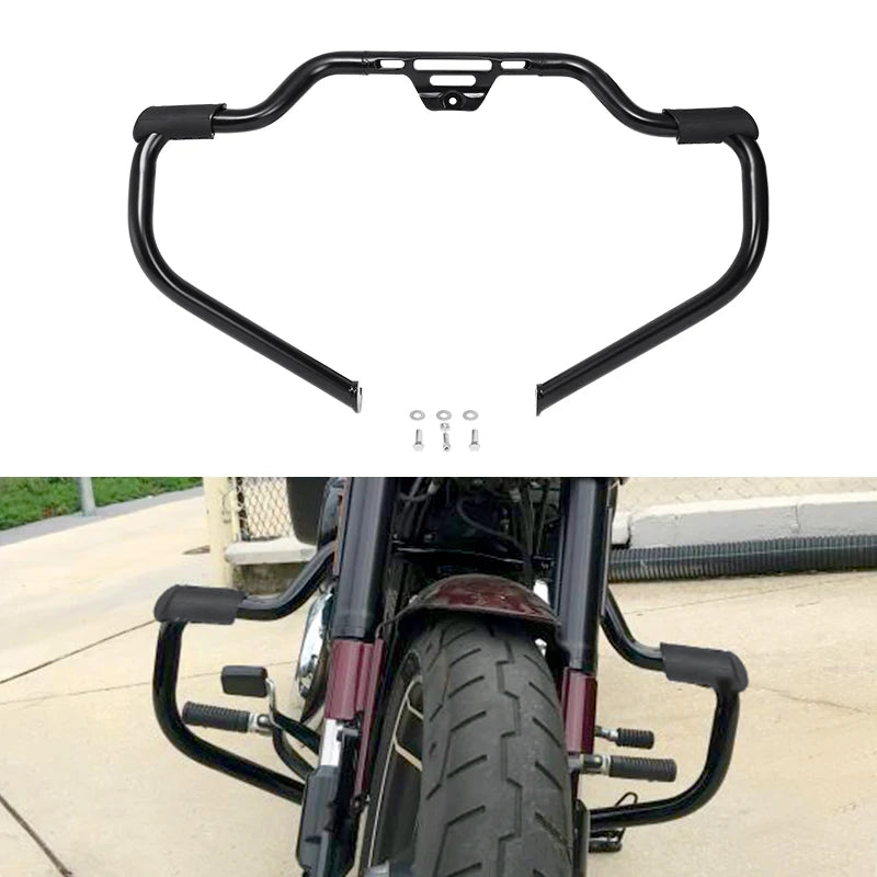 Barre de protection moteur noire pour Harley Softail - vue 1