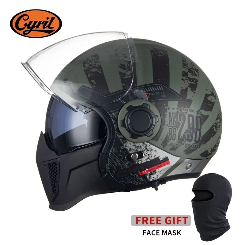 Casque moto modulable rétro, vue de trois quarts - vue 17