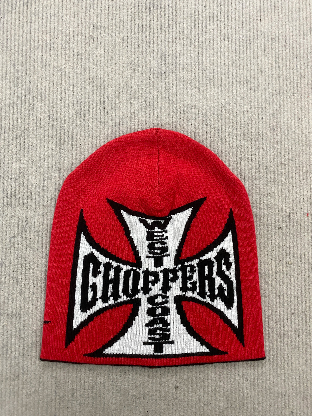 Bonnet en tricot noir motif croix streetwear - vue 8