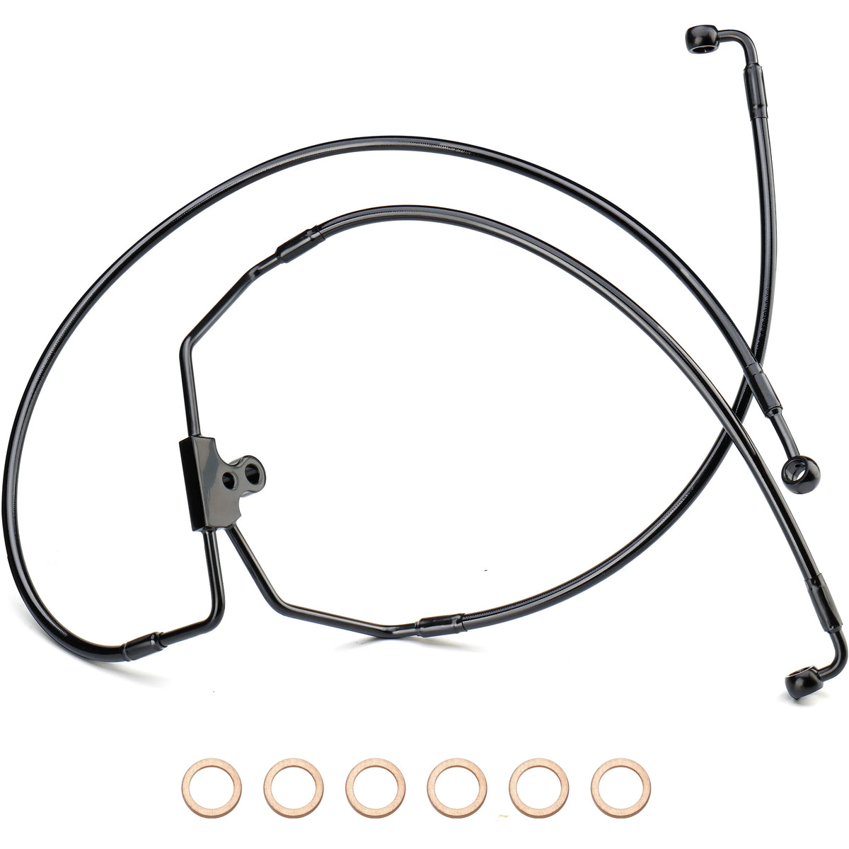 Kit Durite de Frein Double Disque Tressée Inox - Harley-Davidson Touring 1996-2013 sans ABS – photo 1/12