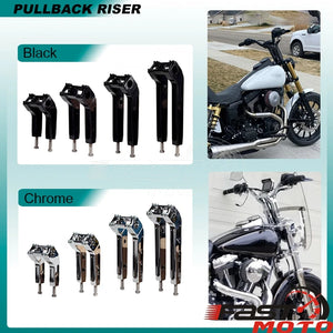 Risers de guidon noirs en aluminium pour moto Harley-Davidson - vue 4