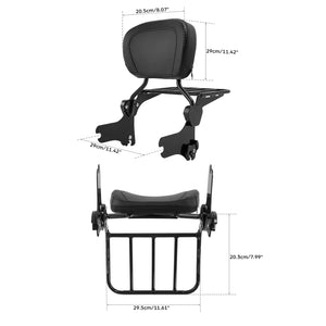 Dossier sissy-bar amovible avec porte-bagages pour Harley Touring - vue 4
