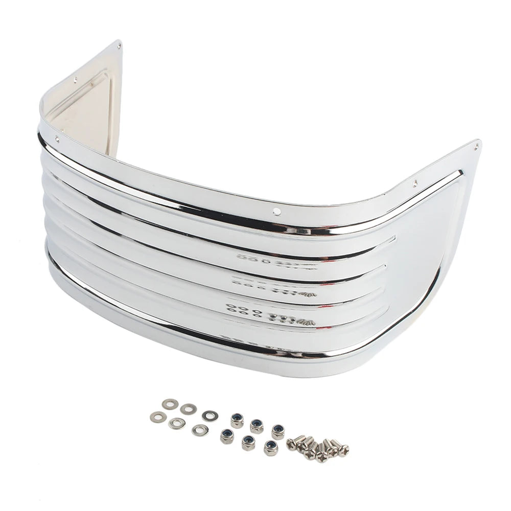 Bavette Chromée d'Extension de Garde-boue Avant Nervurée pour Harley Touring 1980-2013 – photo 4/4