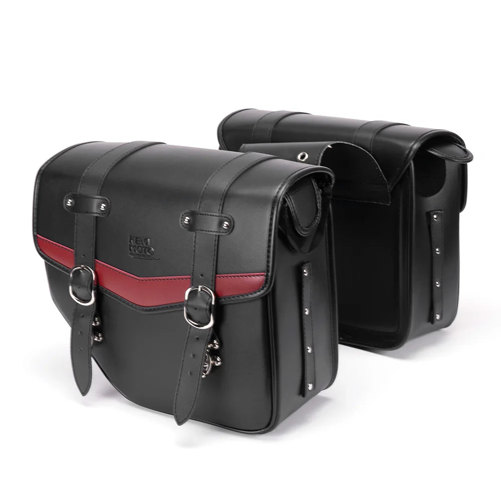 Sacoche Latérale Moto Universelle en PU Imperméable - Compatible Softail, Dyna, Touring, V-Star, Shadow - vue 7