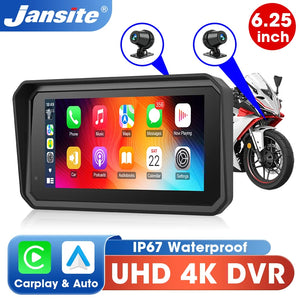 Écran GPS moto Jansite CarPlay & Android Auto 5/6,25 pouces avec DVR intégré – étanche IP67 - vue 1