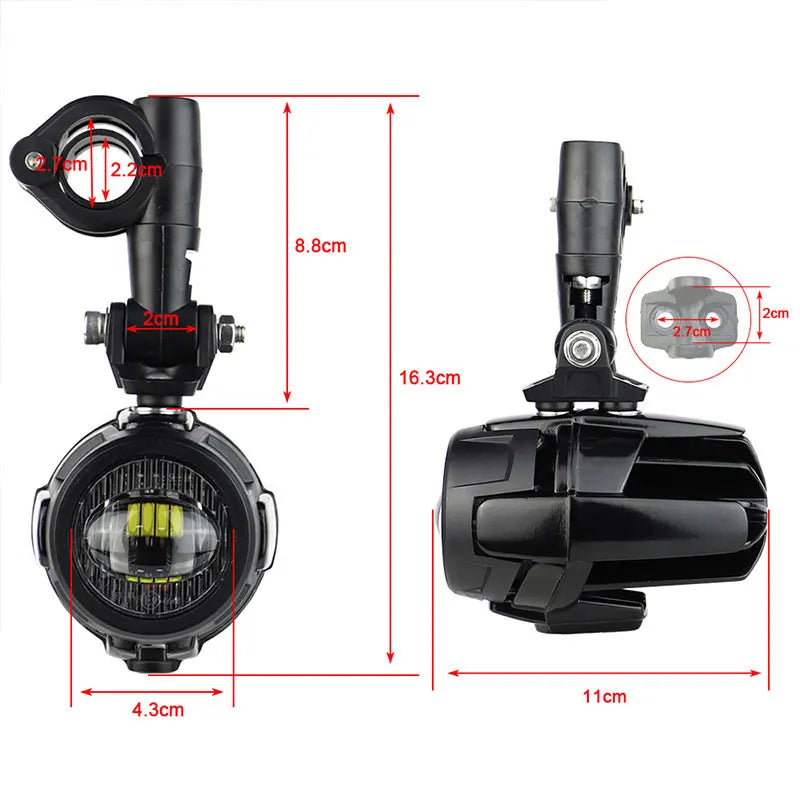 Phares LED additionnels antibrouillard universels pour moto, 4000 lumens 12V - vue 5