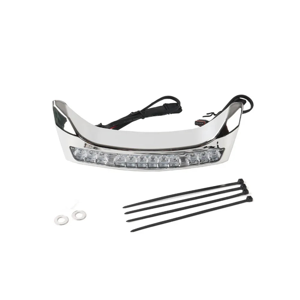 Feu de carénage LED chrome et ambre pour carénage batwing Harley-Davidson - vue 8