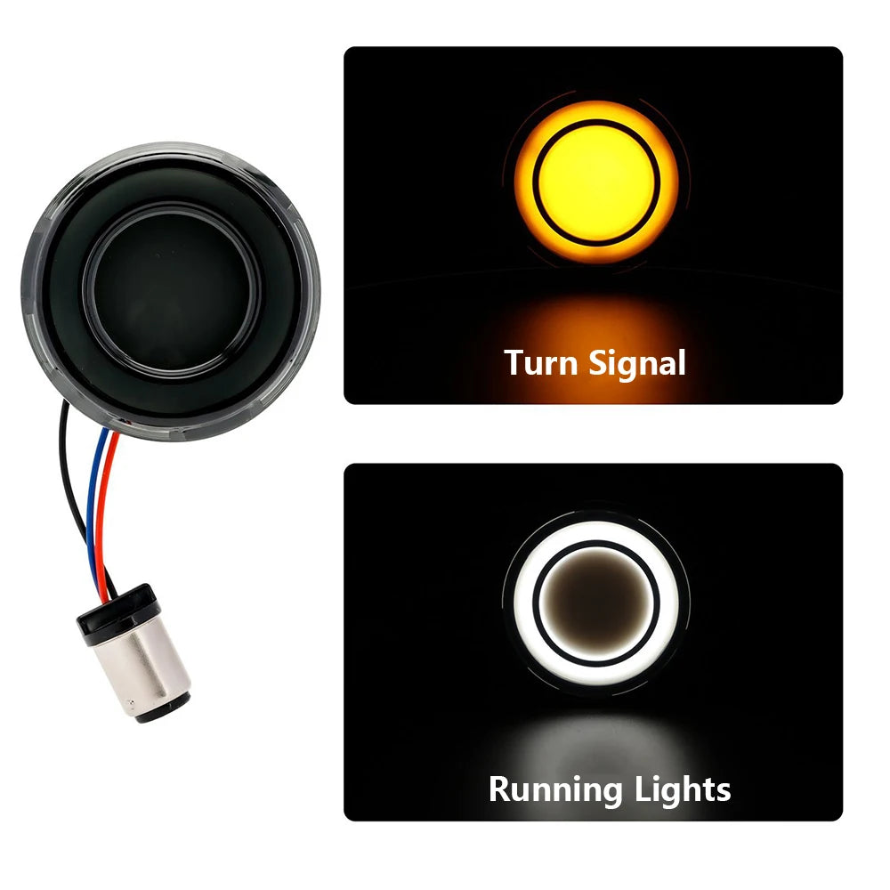 Inserts de clignotants LED à halo pour Harley Touring Softail Dyna - vue 3