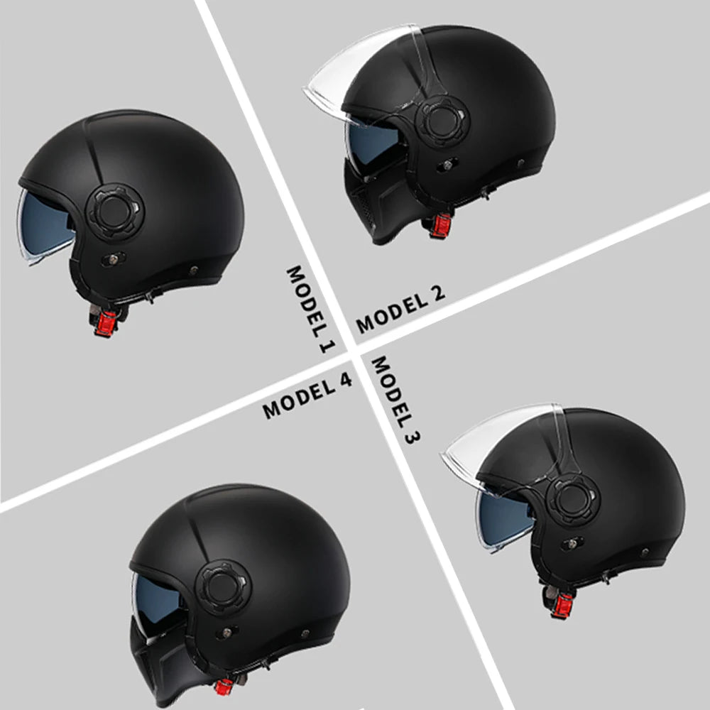 Casque moto modulaire rétro noir CYRIL OP12A - vue 5