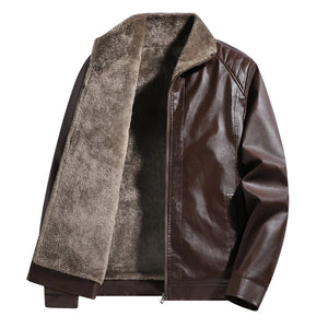 Blouson biker en simili cuir doublé polaire - vue - vue 4