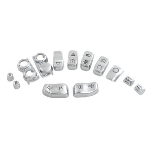 Capuchons de boutons de commodo chromés pour Harley Touring - vue 3
