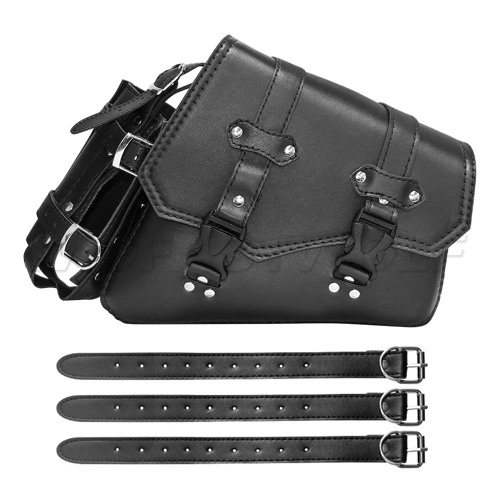 Sacoche de bras oscillant noire côté gauche fixée sur une Harley-Davidson Softail - vue 8