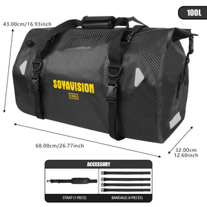 Sac de selle arrière noir étanche pour moto - vue 21