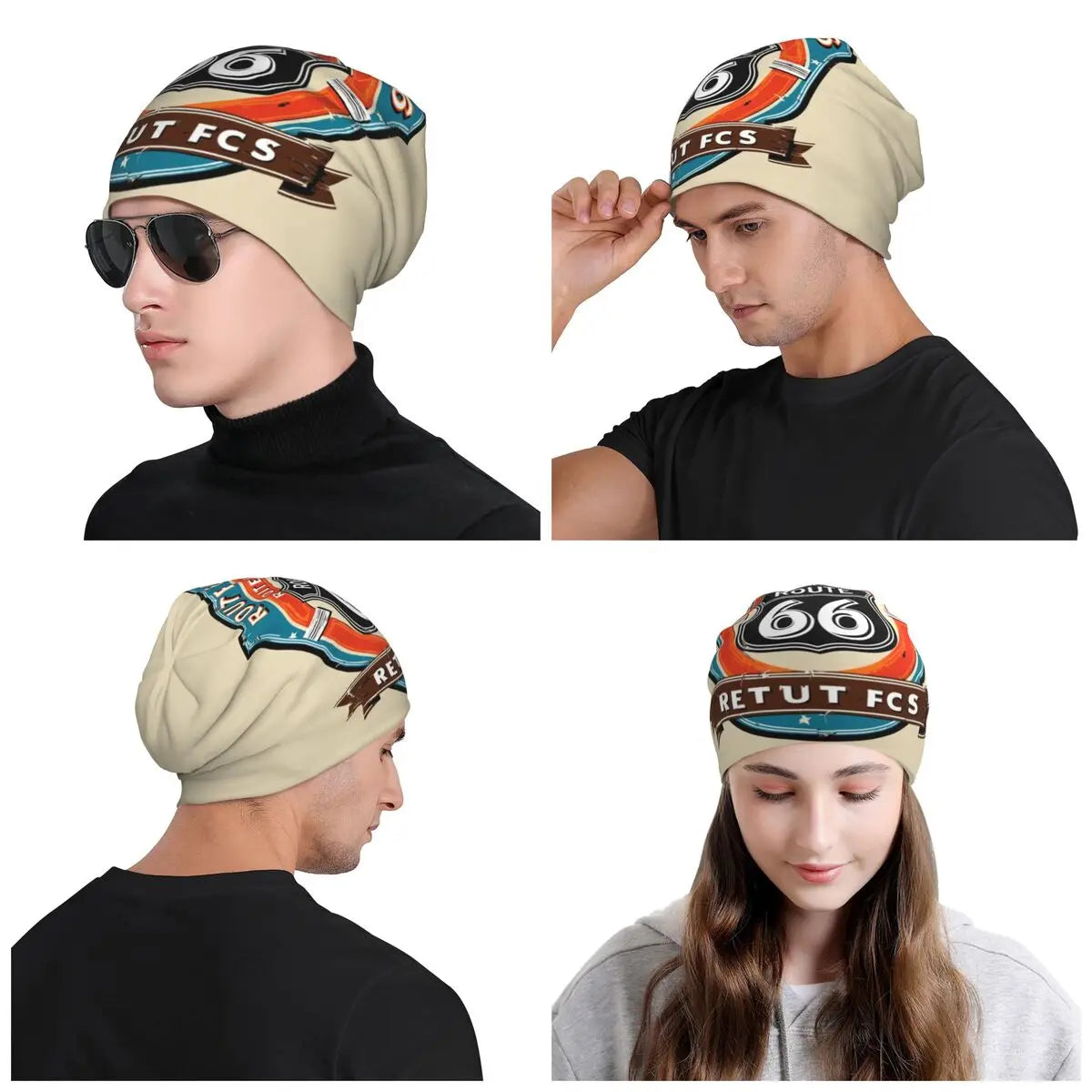 Bonnet tricoté biker Route 66 pour l'hiver - vue 6