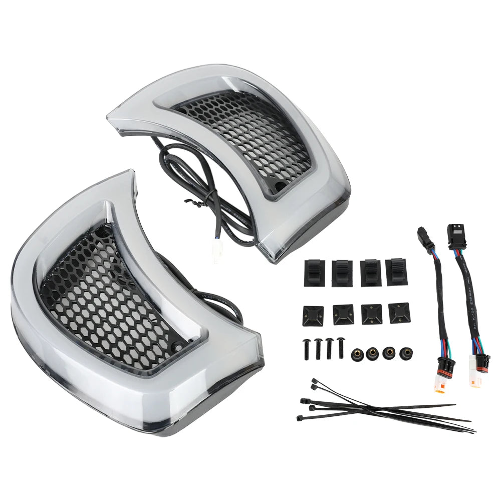 Accent lumineux LED noir intégré à la grille de phare d'une Harley-Davidson Road Glide - vue 7