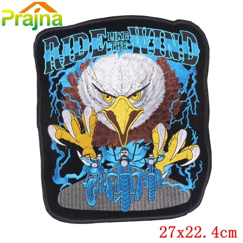Écusson dorsal brodé biker punk crâne aigle - vue 28