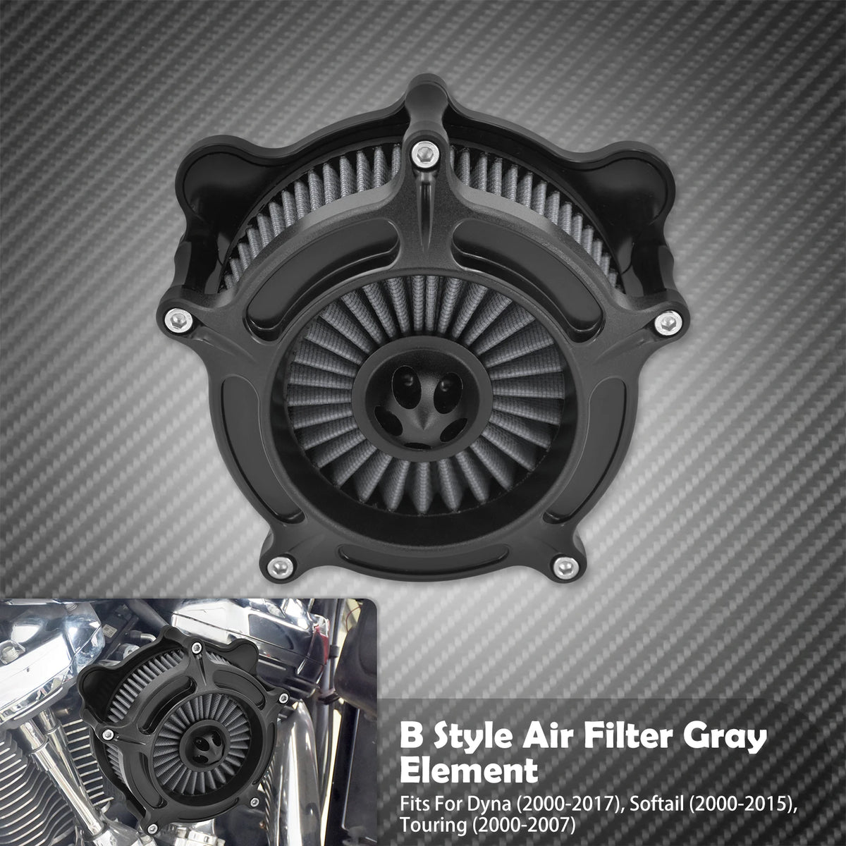 Filtre à air noir pour moteur de moto Harley-Davidson - vue 8