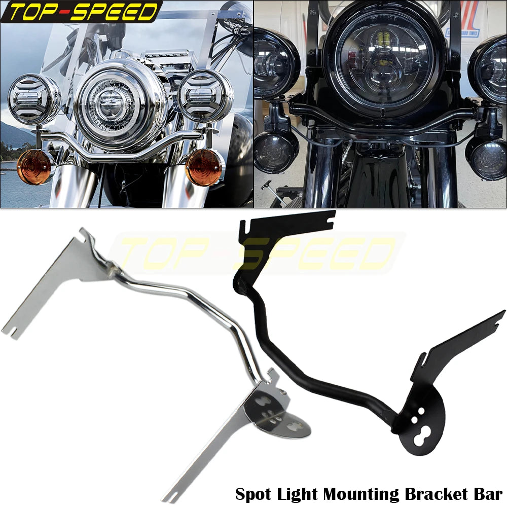 Barre de support de phares additionnels pour Harley Road King - vue 2