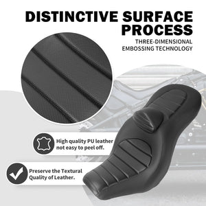 Selle duo noire avec dossier pour Harley-Davidson Softail - vue 4